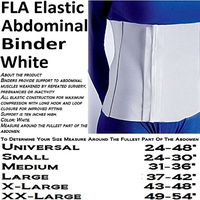 FLA Elastic Abdominal Binder White Small Fits 24-30"