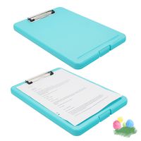 Plastic Clipboard with Storage - Lightweight Polypropylene Clipboard for Students, Professionals, School Supplies (Lake Blue)