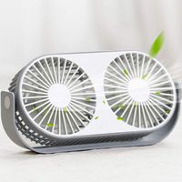 LAMONDE Small Desk Fan, Quiet Portable Table Fan Dual Headed, 3 Speeds Personal USB Desktop Fan, Air Circulator for Home, Office