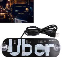 LED USB Sign Light, White Glow Sign Decal Stickers with Suction Cups Flashing Hook on Car Window with DC12V Car USB Socket