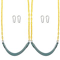 Sunnyglade 2PCS Swings Seats Heavy Duty with 66" Chain Plastic Coated, Playground Swing Set Accessories Replacement with Snap Hooks, Support 250lb