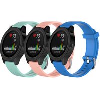 QGHXO Band for Garmin VivoActive 3, Soft Silicone Replacement Watch Band for Garmin VivoActive 3 / Garmin Vivoactive 3 Music/Garmin Forerunner 645 Music (A-Teal&Pink&Blue, Small)
