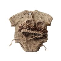 Yeahibaby Newborn Baby Photography Prop Crochet Lion Outfit Unisex Knitted Costume Suits