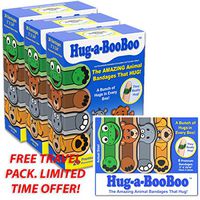Hug-a-Booboo The Amazing Animal Hugging Kid Bandages 20 Count Box - Buy Packs and Save (Pack of 3) and Free Bonus Travel Pack