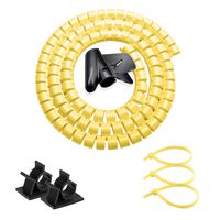 VIWIEU Yellow Cable Management Sleeve Dog and Cat Cord Protector, Electrical Cord Orgainzer Wire Covers for Pets, Wire Hider with Bonus Cable Clips and Zip Ties for TV PC Computer Home Entertainment