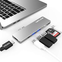 USB C Hub Adapter for MacBook Pro 2019 2018-2016,WAVLINK 7-in-1 Aluminum USB-C Hub with 4K HDMI,Thunderbolt 3 Port (40Gbps),100W Power Delivery,2 USB 3.0, USB 3.1,SD/Micro SD Card Reader (Silver)
