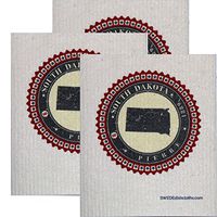 SWEDEdishcloths Swedish Dishcloth Set of 3 Each Swedish Dishcloth Badge Design - South Dakota | Eco Friendly Cleaning Absorbent Cloth Eco Friendly Cleaning Wipes