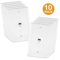 ENERLITES RJ11 Telephone Jack Wall Plate, 6-Position 6-Conductor 6P6C (2 Line Support), 1-Gang 4.50" x 2.76", 6631-W-10PCS, White (10 Pack)