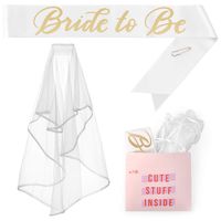 xo, Fetti Bachelorette Party Sash + Veil - Bride to Be | Bachelorette Party Decorations Kit - Sash for Bride | Bridal Shower Gift Supplies