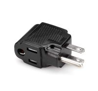 Hosa PWA-486 NEMA 5-15R to NEMA 5-15P Right Angle Power Adaptor