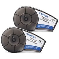 MarkDomain Replace M21-500-499-TB 0.5" x 16' Black On White High Adhesion Nylon Cloth Label Tape Cartridge(2 Pack), Compatible with Brady BMP21-PLUS, IDPAL, and LABPAL Label Maker Printers