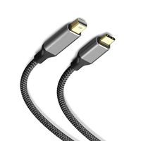 USB C to Mini DisplayPort Cable, 6ft Braided USB 3.1 Type C to Mini DP Cable 4K@60HZ for MacBook Pro2018/ 2017/2016, chromebook Pixel,Surface Book 2, Galaxy S8 S9,LG G5 and More