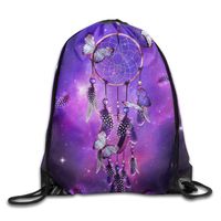 AOBOER Purple Dreamcatcher Mens Lightweight Drawstring Backpack Gymbag Gymsack String Sackpack Knapsack For Traveling