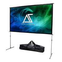 Akia Screens 120" Indoor Outdoor Portable Projector Screen with Stand 16:9 8K 4K Ultra HD 3D Ready Movie Theater Home Theater Adjustable Height Foldaway Easy Snap Aluminum Projection Screen AK-OS120H1