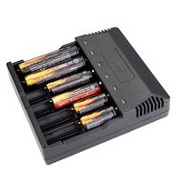 TrustFire TR-012 18650 Battery Charger Universal Recharggeable Battery Charger - 6 Slots for 3.7V Vape Li-ion and 1.2V Ni-MH AA AAA Batteries AC 100-240V/5.5mm DC 12V Output 【Battery Not Included】