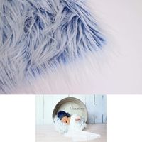 Faux Mongolian Fur Photography Prop, Newborn Prop, Basket Stuffer, Layering Blanket, Rug (Small, 18"x20", Frosted Blue)