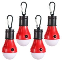 Doukey LED Camping Lights [4 Pack] Portable LED Tent Lanterns 4 Modes for Backpacking Camping Hiking Fishing Emergency Light Battery Powered Lamp for Outdoor and Indoor (Red)