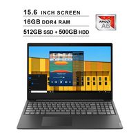 2019 Newest Lenovo Premium IdeaPad S145 15.6 Inch Laptop (AMD A6-9225 up to 3.1GHz, 16GB DDR4 RAM, 512GB SSD (Boot) + 500GB HDD, AMD Radeon R4, WiFi, Bluetooth, HDMI, Webcam, Windows 10) (Black)
