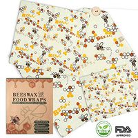 Great-Rich Beeswax Wraps Reusable And Organic Plastic Free Food Storage Assorted 3 Packs, Eco Friendly, Biodegradable, Sustainable, Plastic Free Food Storage- 1 Small, 1 Medium, 1 Large, With a Button- Buckle Fresh