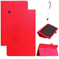 All-New Case for Fire HD 8 Tablet(8th /7th /6th gen, 2018/2017/2016 Release), Auto Sleep/Wake, Lightweight Smart Stand Case + Free Stylus (Fire HD 8 Case + Free Stylus, Red)