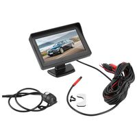 Dicrey Backup Camera Monitor Kit Car Backup Camera for Auto System Rear View/Constantly View for Car/SUV/Vehicle/Pickup Waterproof Night Vision Guide Lines (Round)