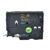 GREENCYCLE Adhesive Gold on Black Label Tape Compatible For Brother TZE-334 TZe334 TZ334,1/2 Inch,PT-D600 Labeling Maker