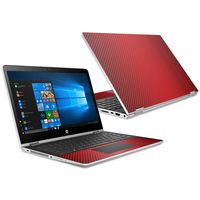 MightySkins Skin Compatible with HP Pavilion x360 15.6" (2018) - Red Carbon Fiber | Protective, Durable, and Unique Vinyl Decal wrap Cover | Easy to Apply, Remove, and Change Styles | Made in The USA