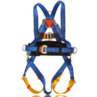 Carriemeow Full Body Electric Safety Harness Electrician Outdoor Aerial Work Fence Operation Rescue (Color : Blue)