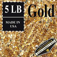 Mighty Gadget (R) 5 LB Premium Gold Metallic Crinkle Cut Paper Shred Filler for Gift Wrapping & Basket Filling