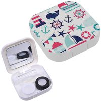 Portable Contact Lens Case Box Travel Kit Mirror + Bottle + Tweezers Container Holder [ Sailing Away Girl ]