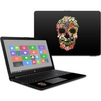 MightySkins Skin Compatible with HP 15t Laptop 15.6" (2017) - Floral Skull | Protective, Durable, and Unique Vinyl Decal wrap Cover | Easy to Apply, Remove, and Change Styles | Made in The USA
