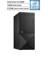 Dell Vostro Business Desktop, Intel Core i5-8400 2.80GHz Processor (9MB Cache, Up to 4.00GHz), Intel UHD Graphics 630, 12GB Memory, 512GB Solid State Drive, DVD, HDMI, Windows 10 Pro, Black