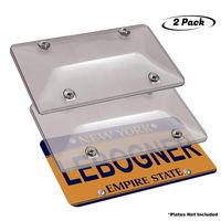 lebogner Car License Plates Shields 2 Pack Tinted Bubble Design Novelty Plate Covers to Fit Any Standard US Plates, Unbreakable Frame Covers to Protect Front, Back License Plates, Screws Included