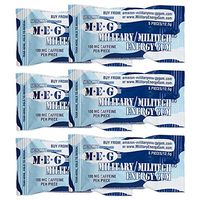 MEG - Military Energy Gum | 100mg of Caffeine Per Piece + Increase Energy + Boost Physical Performance + Arctic Mint 6 Pack (30 Count)