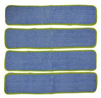 Eurow Commercial Microfiber Wet Mop Pad Refill 24 in Green 4 Pack