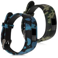 kwmobile Silicone Watch Strap for Garmin Vivofit jr. / jr. 2-2X Fitness Tracker Replacement Band - Sports Wristband Bracelet Set