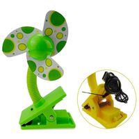 UZZO Baby Safty Clip-On Stroller Fan,USB Rechargeable Portable Cooler Mini Fan for Strollers Baby Cots Playpens,Camping (Green)