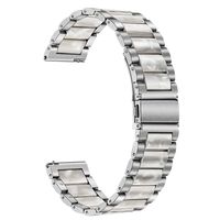 for Samsung Galaxy Watch 42mm / Active 2 40mm 44mm Women Men Bands, TRUMiRR 20mm Stainless Steel & Resin Watchband Quick Release Strap Wristband Bracelet for Garmin Vivoactive 3/3 Music