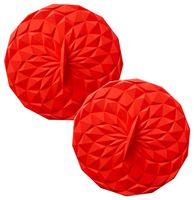 GIR: Get It Right Premium Silicone Round Lid, 4 Inches, Red, 2 Pack