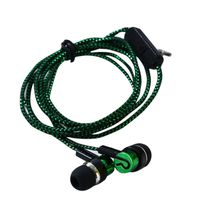 Idyandyans 3.5mm Jack in-Ear Earphone Wiring Heavy Bass Microphone Silicone Woven Antifreeze Line Earbuds Green