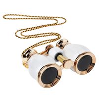ESAKO Opera Glasses for Women Adults 4x30mm Compact Binoculars for Theater Concert with Removable Chain White