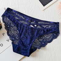 Bikini Cotton Womens Thong Underwear Lace Trim Soft Sexy Lingerie Panties Set