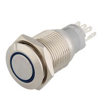 Blue Led 12V Switch Push Button Latching Momentary 16Mm Self-Locking Durable Auto Mini Metal Boat