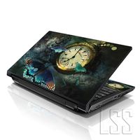 LSS Laptop 17-17.3" Skin Cover with Colorful Clock Butterfly Pattern for HP Dell Lenovo Apple Asus Acer Compaq - Fits 16.5" 17" 17.3" 18.4" 19" (2 Wrist Pads Free)