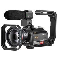 4K Video Camera Camcorder ORDRO HDR-AC5 Vlog Camera 12X Optical Lens 3.1'' IPS Ultra HD 1080P 60FPS Digital Camera Recorder WiFi Camcorders with Microphone Wide Angle Lens and Handheld Stabilizer