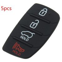Daphot-Store - 5pcs 4 Button Rubber Car Remote Key Cover Shell Case Pad Key Button Pad For HYUNDAI ix45 Santa Fe 2013 2014
