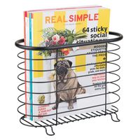 mDesign Newspaper and Magazine Rack for Bathroom, Office, Entryway - Matte Black