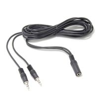 6ft 3.5mm Stereo Female to 2-male Y-splitter Audio Cable