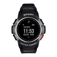 F6 Bluetooth Smart Watch IP68 Waterproof Sport Tracker Watch Outdoor Style Touchscreen with Pedometer, Message Push, Sleep Monitor, Heart Rate, Alarm Clock and Stopwatch (Silver + Black)