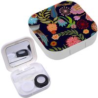 Portable Contact Lens Case Box Travel Kit Mirror + Bottle + Tweezers Container Holder [ Japanese Garden Oriental ]